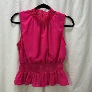 Japna Pink Sleeveless Ruffle Top